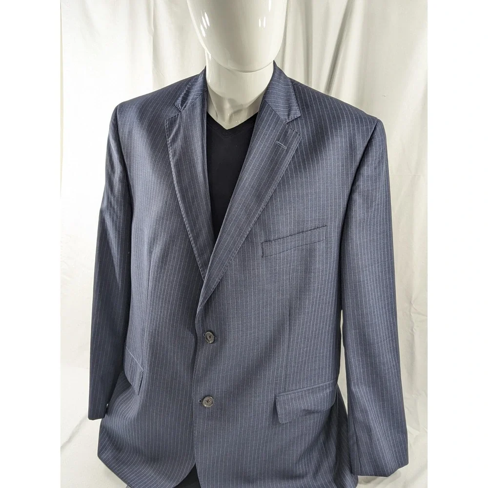 Daniel Cremieux Blazer Sport Coat‎ Jacket Loro Piana  48R SLIM Blue Pinstripe